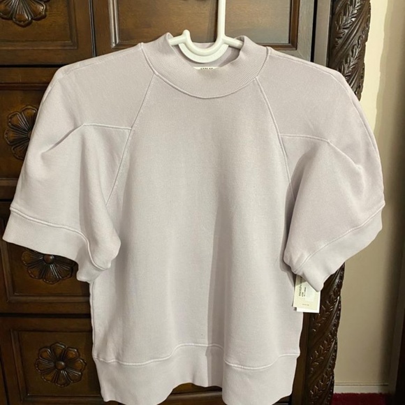 NWT Agolde The Round Shoulder Half Sleeve Box Sweatshirt Paper - Size S - Picture 3 of 9